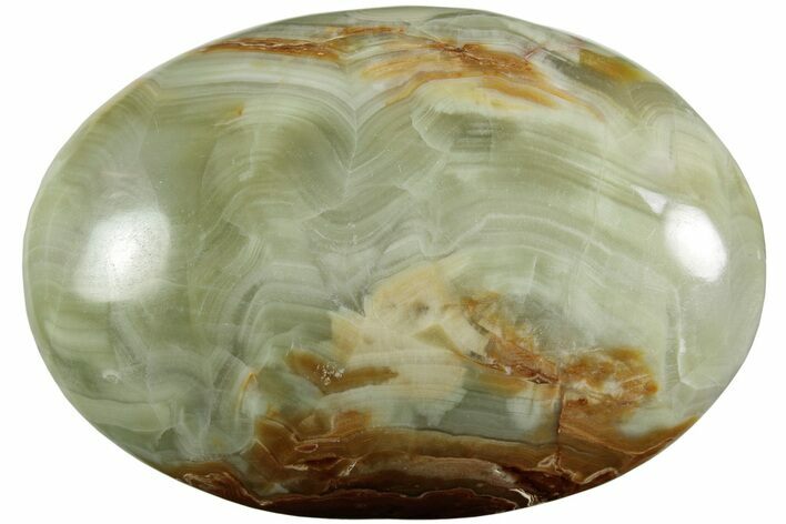 Polished, Green (Jade) Onyx Palm Stone - Afghanistan #224046